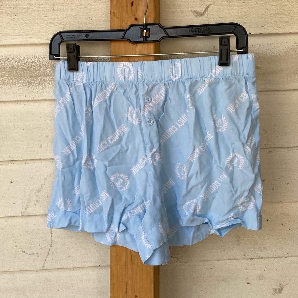 Juicy Couture Light Blue Logo Print Boxers